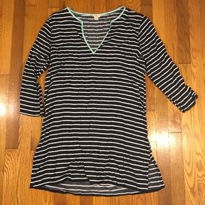 JCrew striped lightweight coverup / shirt dress